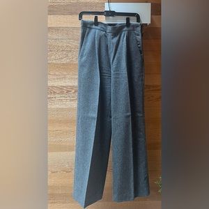 Women’s Gray Wool Wide Leg Trousers